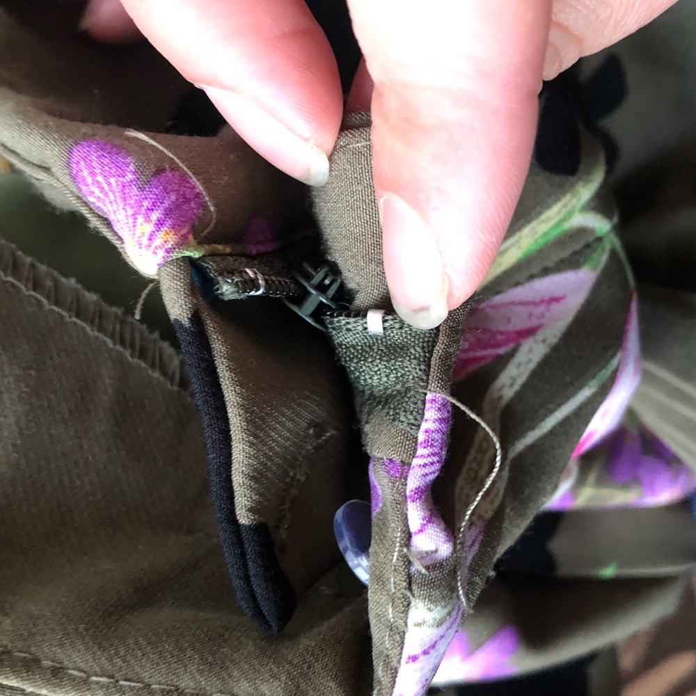Like an Angel Olive Green Floral Dress Pants - Picture 5 of 8